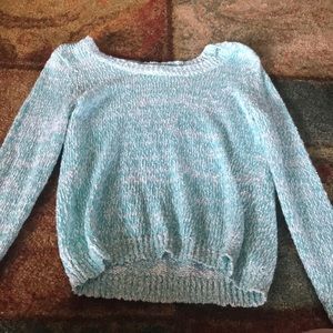 Blue and white sweater